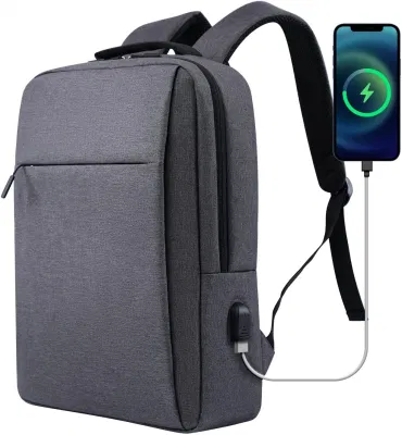 Laptop Backpack, Business Slim Durable Laptops Travel Backpacks with USB Charging Port, College School Computer Bag Gifts for Men and Women Fits Note